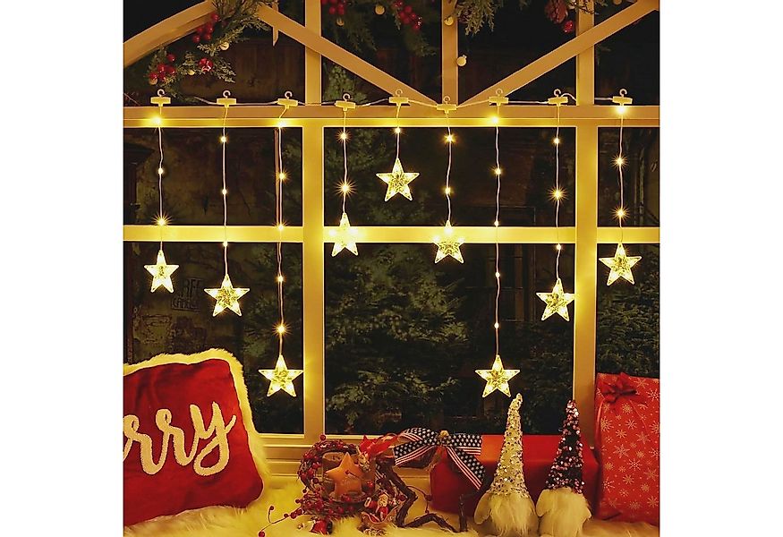 Elegear Lichterkette 114/150 cm Weihnachtsdeko Fenster Warmweiß & Bunt, Hak günstig online kaufen
