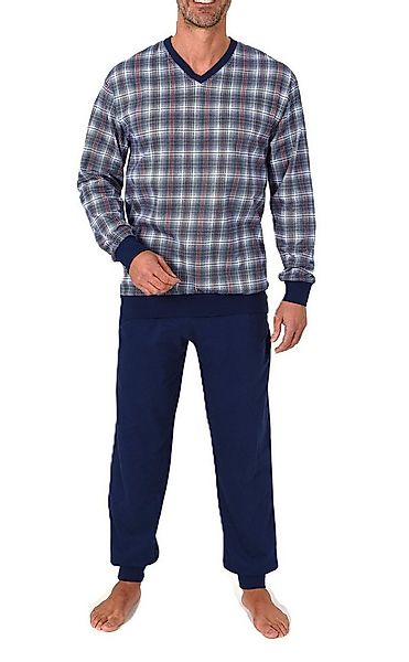 Normann Pyjama Normann Herren langarm Schlafanzug mit Bündchen – auch in Üb günstig online kaufen