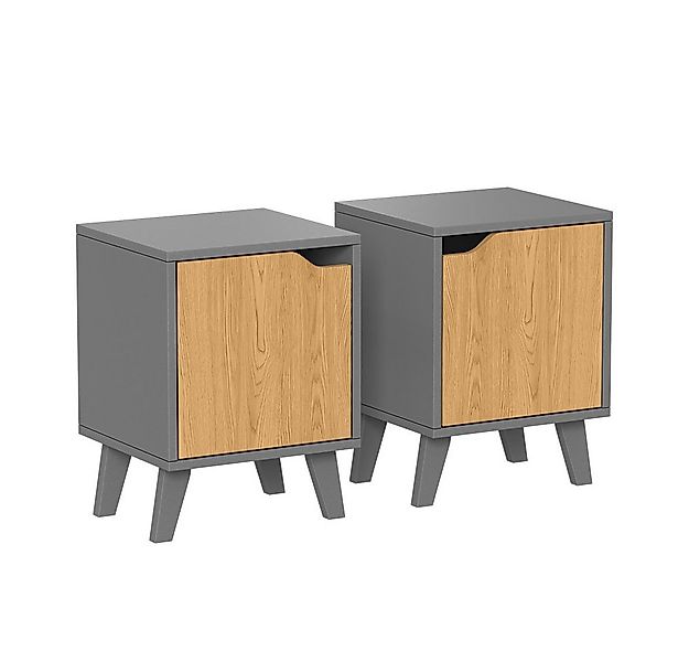 Vicco Nachtschrank Malu, Anthrazit/Eiche, 2 Teile günstig online kaufen