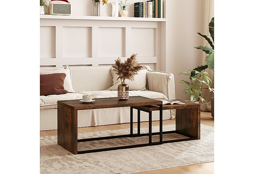 HOMCOM Couchtisch Satztisch Sofatisch Kaffeetisch (Sofatisch, 2-St., Beiste günstig online kaufen