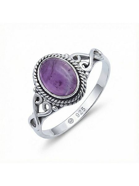 mantraroma Silberring BAGHIMI oval aus 925 Silber mit Amethyst (Ring mit Sc günstig online kaufen