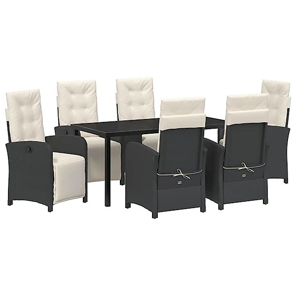 vidaXL Garten Essgruppe 7-Tlg Schwarz Poly Rattan 3380306 günstig online kaufen