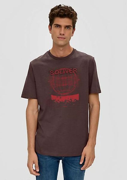 s.Oliver Kurzarmshirt Baumwollshirt mit Flammgarnstruktur günstig online kaufen
