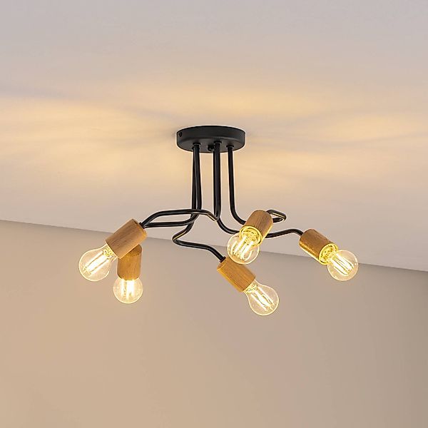 Envostar Joiy Decke 5-flg. verteilt schwarz/holz günstig online kaufen