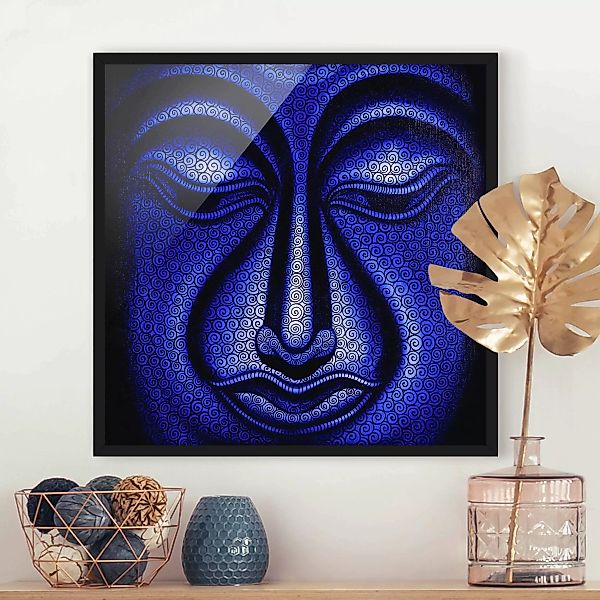 Bild mit Rahmen - Quadrat Buddha in Nepal günstig online kaufen