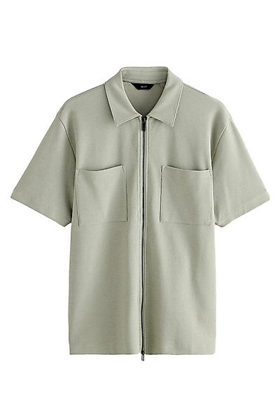 Next Kurzarmhemd Strukturiertes Poloshirt mit Reißverschluss (1-tlg) günstig online kaufen