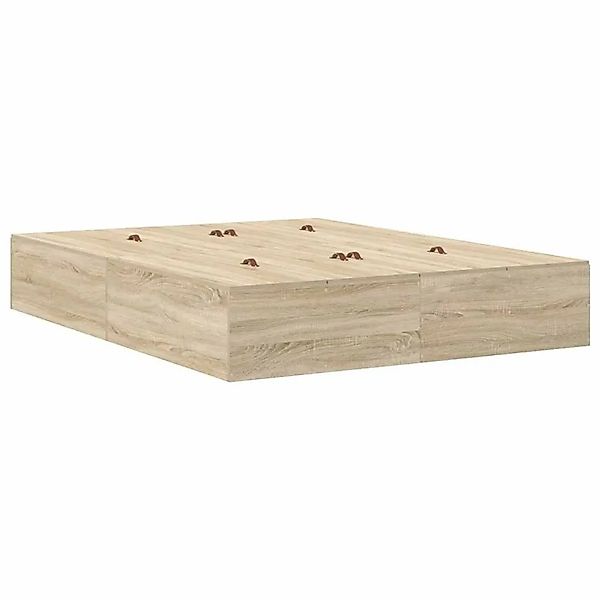 vidaXL Stauraumbett Sonoma-Eiche 150 cm Holzwerkstoff 3335647 günstig online kaufen