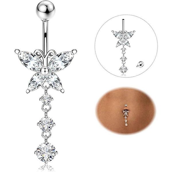YADOCA Bauchnabelpiercing Bauchnabelpiercing Titan Gold Silber günstig online kaufen