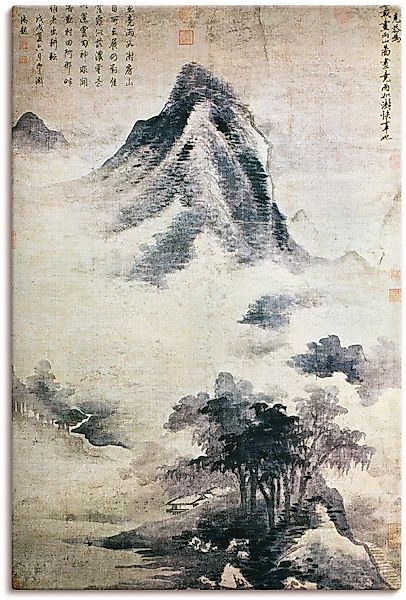Artland Leinwandbild »Landschaft nach dem Regen, 13.-14.JH« Berge 1 Stk. tl günstig online kaufen