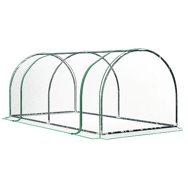 Outsunny Gewächshaus Pflanzenaufzucht mit Tür Stahl Kunststoff 200 x 100 x günstig online kaufen