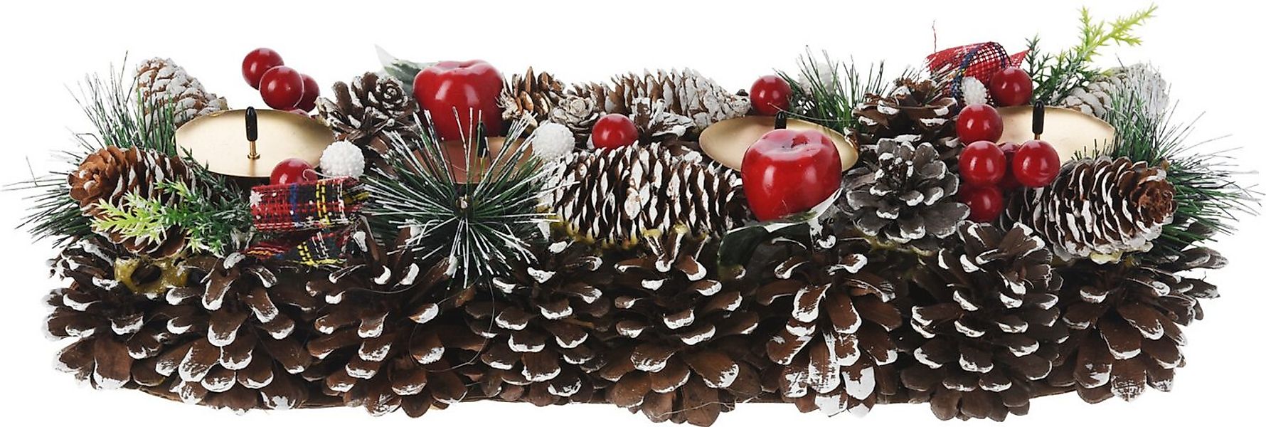 Bambelaa! Adventskranz Adventskranz Künstlich Länglich Adventsgesteck Holz günstig online kaufen