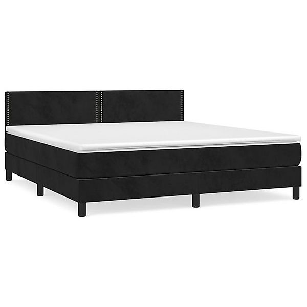 vidaXL Boxspringbett, Boxbett mit Matratze Schwarz 180x200 cm Samt günstig online kaufen