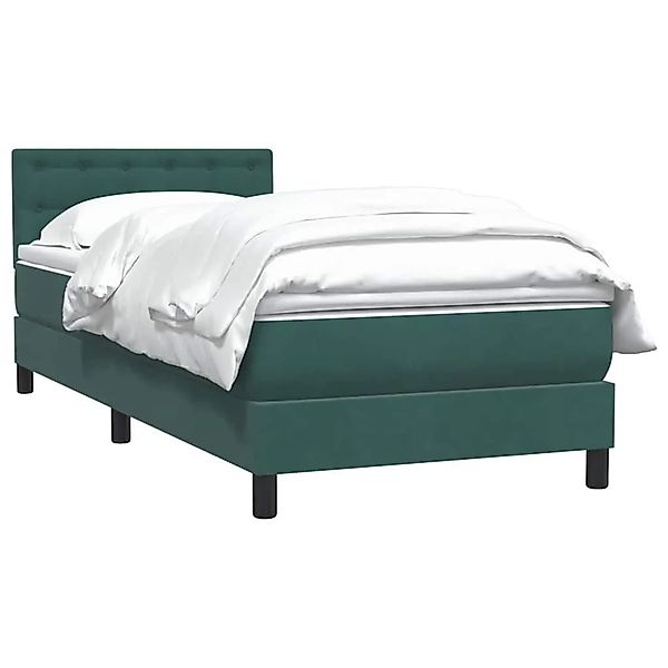 vidaXL Boxspringbett mit Matratze Dunkelgrün 90x210 cm Samt 3316578 günstig online kaufen