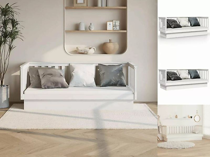 vidaXL Bettgestell Gästebett Tagesbett Weiß 75x190 cm Massivholz Kiefer Bet günstig online kaufen