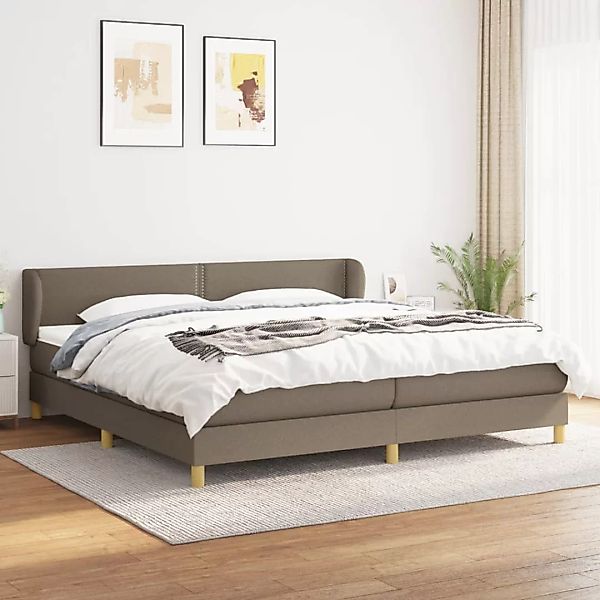 Vidaxl Boxspringbett Mit Matratze Taupe 200x200 Cm Stoff günstig online kaufen