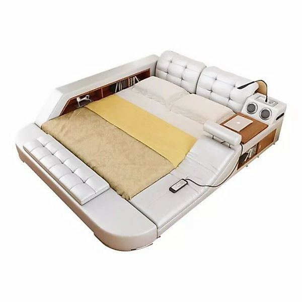 JVmoebel Bett Design Doppel Luxus Leder Bett Polster Betten mit USB Multifu günstig online kaufen