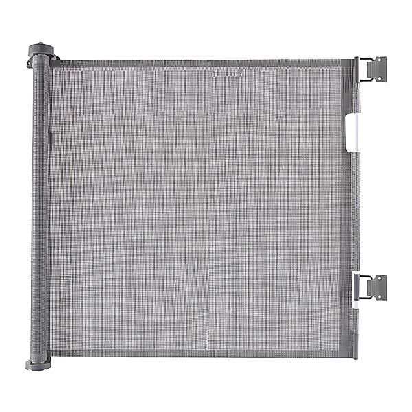 relaxdays Universalschutzgitter Ausziehbares Türschutzgitter, grau günstig online kaufen