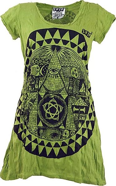 Guru-Shop T-Shirt Sure Long Shirt, Minikleid Mandala - lemon Festival, Goa günstig online kaufen