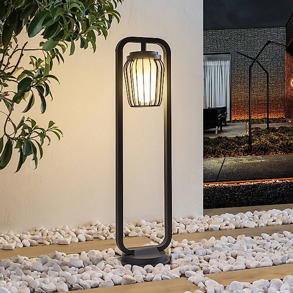 Lucande Wegeleuchte Chandan, 90 cm, anthrazit, Aluminium günstig online kaufen