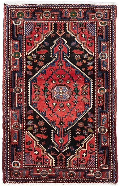 morgenland Wollteppich »Hosseinabad Medaillon Rosso chiaro 120 x 75 cm«, re günstig online kaufen