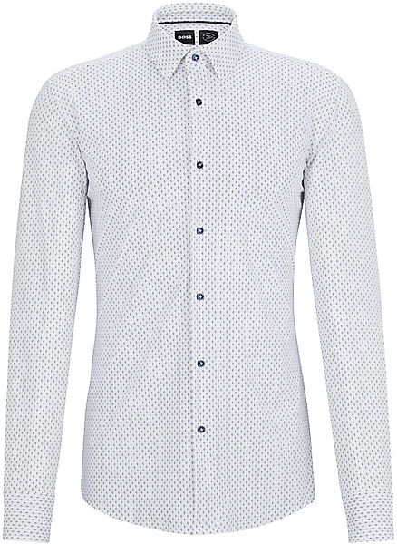 BOSS Hank Hemd Stretch Druck Weiß - Größe 39 günstig online kaufen