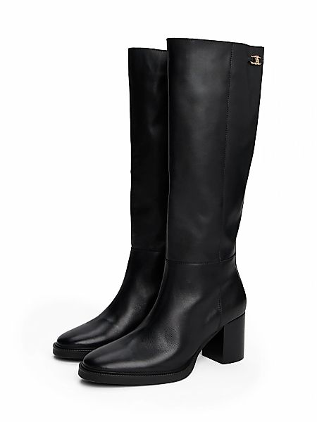 Tommy Hilfiger Stiefel "STACKED HEEL LEATHER LONG BOOT", Blockabsatz, Langs günstig online kaufen