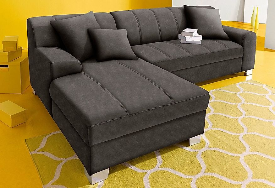 DOMO collection Ecksofa Turah incl. Zierkissen, moderne Steppung, auch in L günstig online kaufen