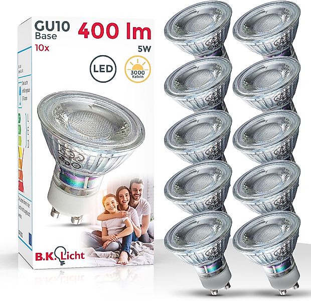 B.K.Licht LED-Leuchtmittel, GU10, 10 St., Warmweiß, günstig online kaufen