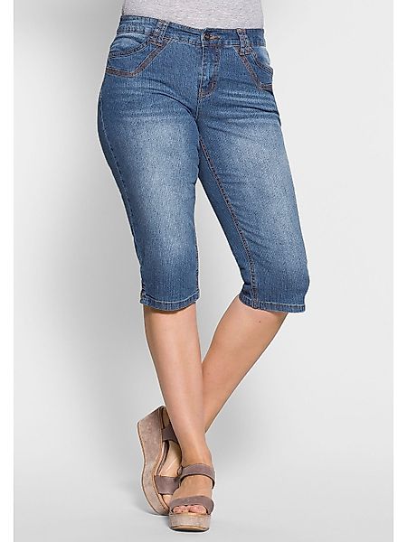 Sheego Jeansbermudas Große Größen mit kleinen günstig online kaufen