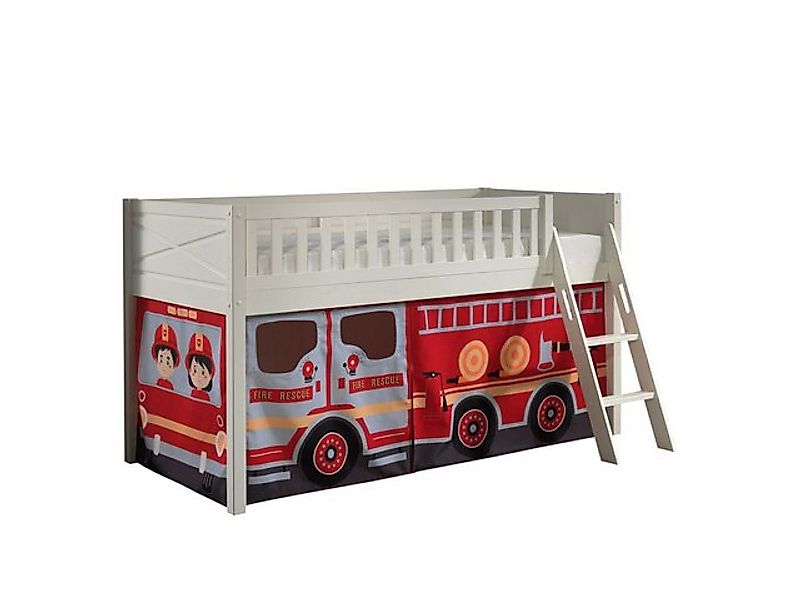58 aufm Kessel Kinderbett Kinderbett Karyl 208x114x135 Massivholz Weiß Text günstig online kaufen