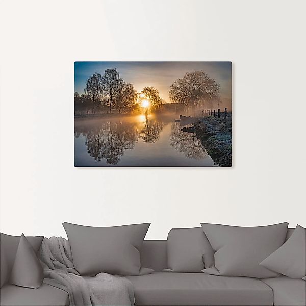 Artland Wandbild "Mystischer Morgen an der Trave", Bilder vom Sonnenunterga günstig online kaufen