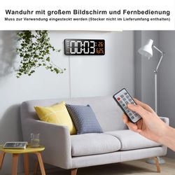 OKWISH Wanduhr 13 Zoll LED Digitale günstig online kaufen