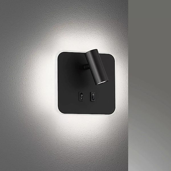 LED-Wandleuchte Mila mit 2 Schaltern, schwarz matt günstig online kaufen