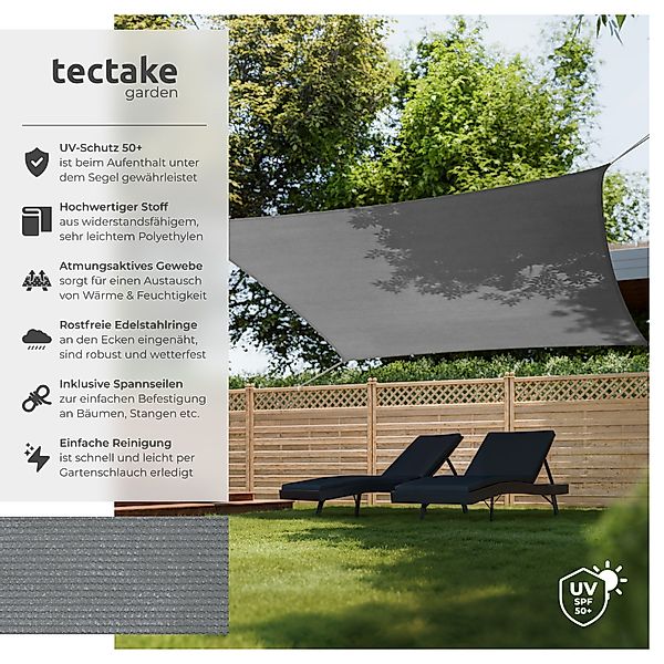 tectake Sonnensegel, (Set, 3,6 x 3,6 günstig online kaufen