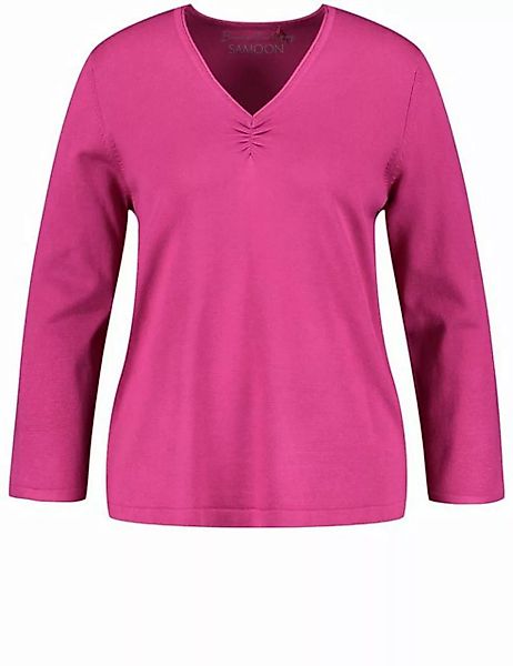 Samoon Strickpullover Basic Pullover mit V-Ausschnitt günstig online kaufen