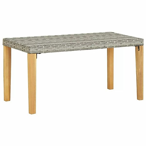 furnicato Gartenbank 120 cm Grau Poly Rattan und Massivholz Akazie günstig online kaufen