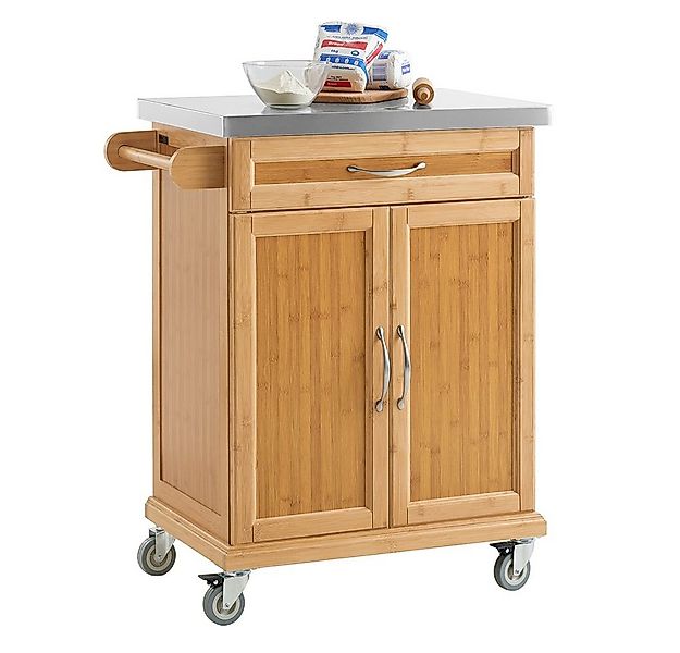 SoBuy Küchenwagen FKW13, Servierwagen mit Arbeitsplatte Küchenwagen auf Rol günstig online kaufen