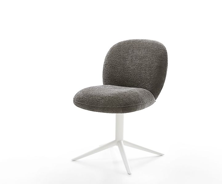 Drehstuhl Nube-Flex Bouclé Soft Schlamm Fußkreuz Weiß 360° drehbar Wippfunk günstig online kaufen