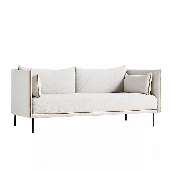 HAY - Silhouette 2 Sitzer Sofa Füße Stahl - weiß/Stoff Kvadrat Coda 100/Ked günstig online kaufen