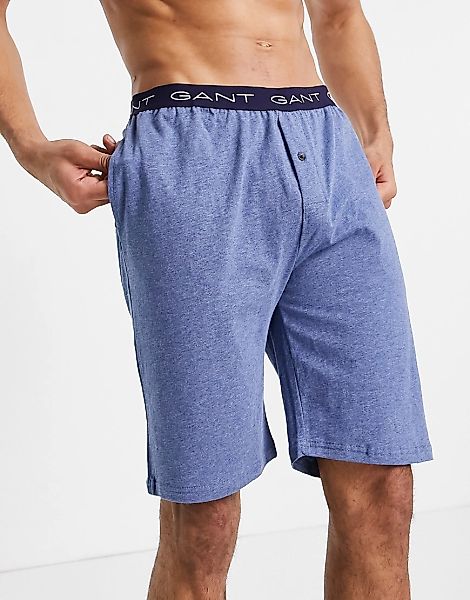 Gant – Lounge-Shorts mit Logobund in Blau günstig online kaufen