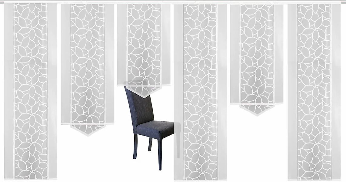 HOME WOHNIDEEN Schiebegardine "JENNA" Klettschiene 6 Stk. tlg. Schiebevorha günstig online kaufen