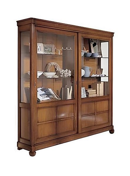 JVmoebel Vitrine Massive Holz Vitrinen Glas Schrank Echtholz Vitrine Wohnzi günstig online kaufen