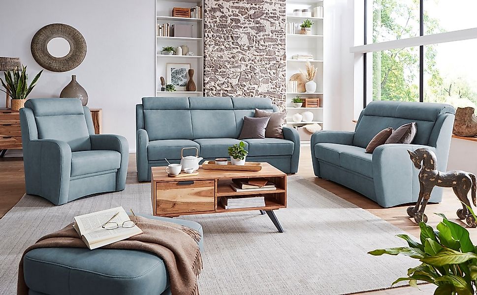 VILLA BECK Polstergarnitur "Varese", (3 tlg.), Kopfteilverstellung, Set aus günstig online kaufen
