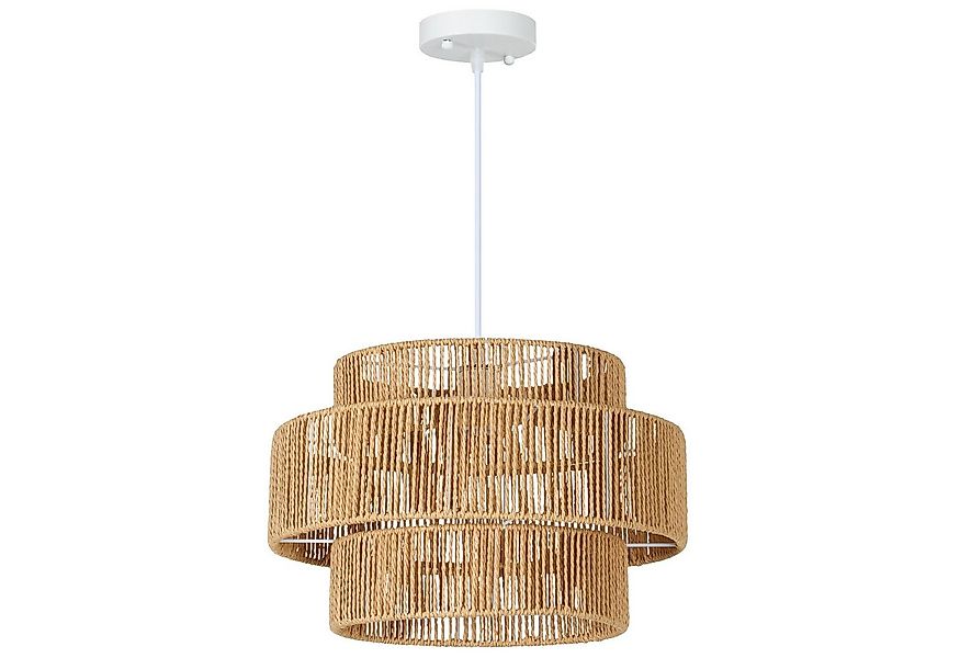 HOMCOM Pendelleuchte Hanfseil Leuchte, Boho Deckenleuchtenschirm, Beleuchtu günstig online kaufen