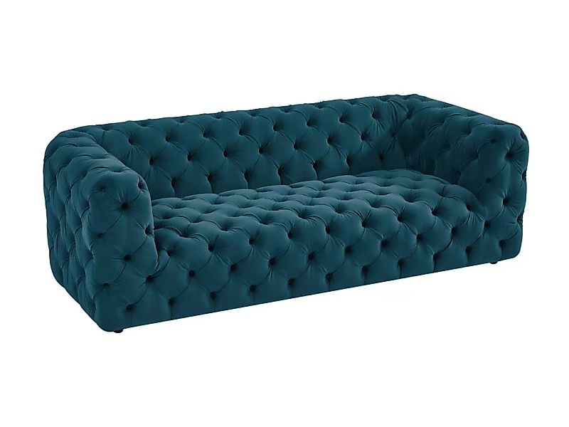 Sofa 3-Sitzer - Samt - Blau - LUARCA von Pascal Morabito günstig online kaufen