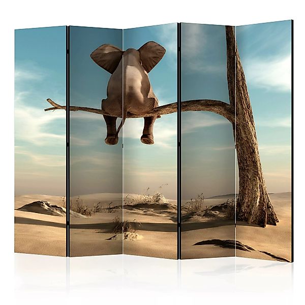 5-teiliges Paravent - Elephant On The Tree Ii [room Dividers] günstig online kaufen