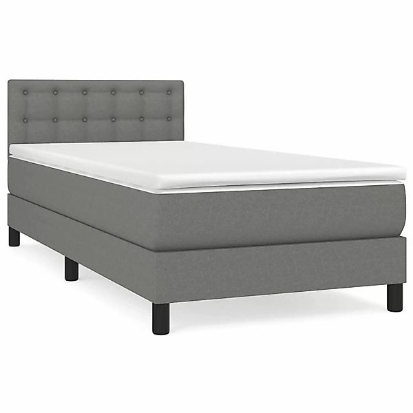 Vidaxl Boxspringbett Mit Matratze Dunkelgrau 100x200 Cm Stoff günstig online kaufen
