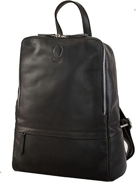 Corno d´Oro Cityrucksack Handmade Rucksack Damen Echt Leder Vintage Schwarz günstig online kaufen