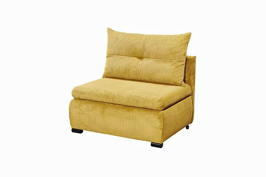 freiraum Schlafsofa CHARLIE 1FBK, Liegefläche 100x200cm, Bezug mustard - 10 günstig online kaufen