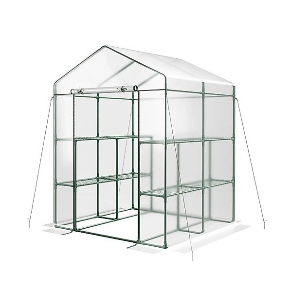 Costway Gewächshaus mit 8 Regalen Pflanzen 139 x 144 x 195 cm günstig online kaufen